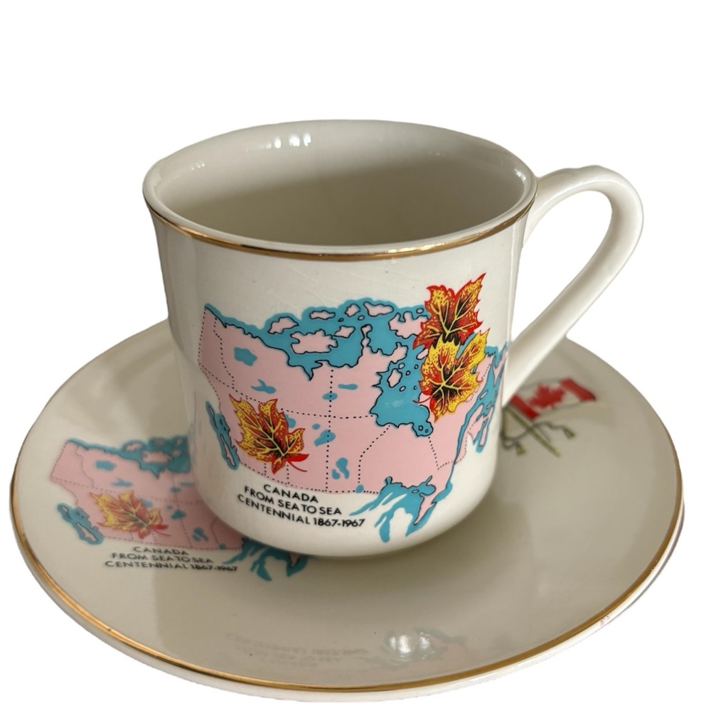 Canada “sea to sea” centennial 1868-1967 cup and saucer.  Lord Nelson England